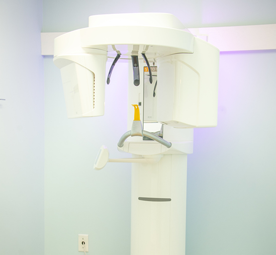 Cone beam scanner against white wall