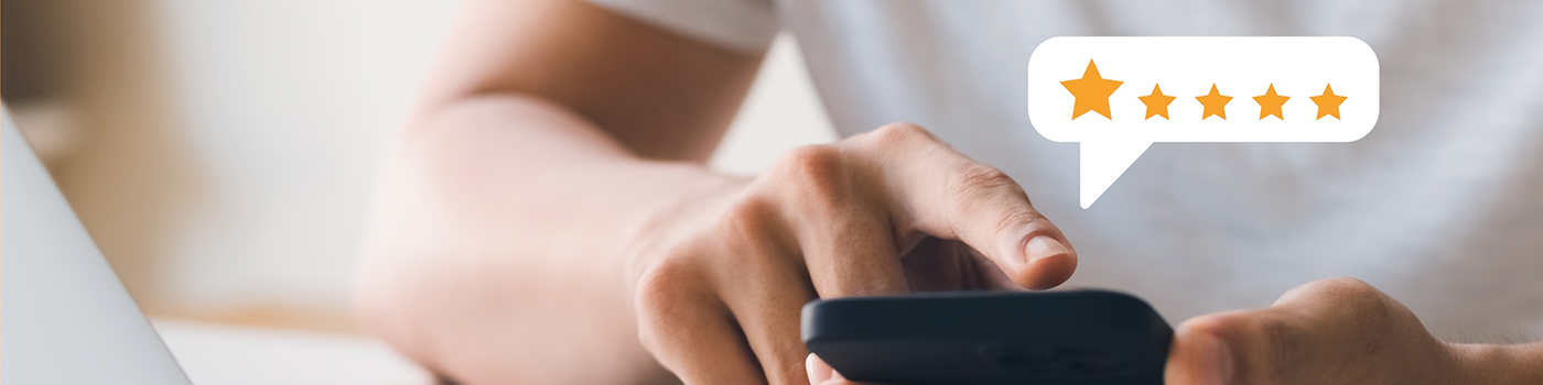 Leaving five star review on cell phone